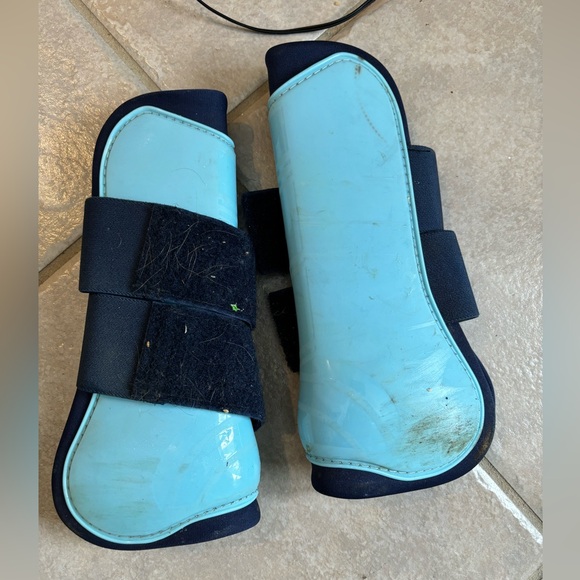 🐎Shedrow Blue Open Front Tendon Protection Boots - Picture 2 of 4